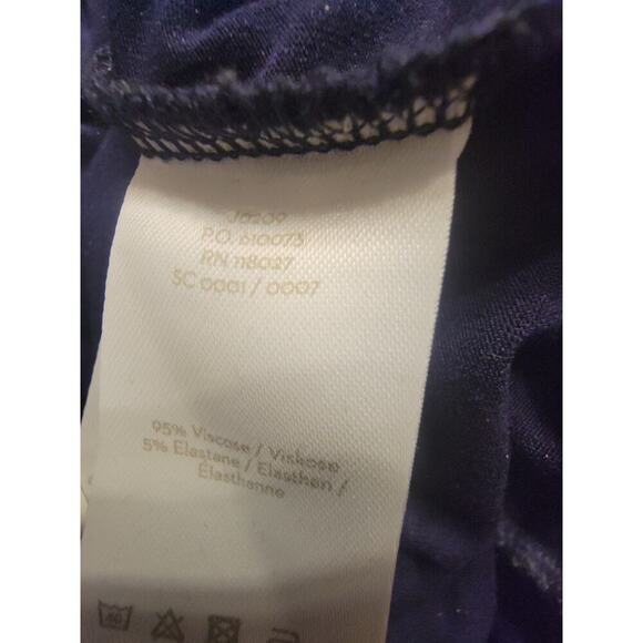 Boden Jumpsuit Womens SZ 4 Crop Wide Leg Stretch Navy Blue Jersey Knit - Picture 9 of 10